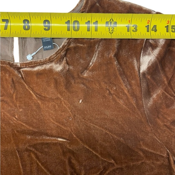 Eileen Fisher Velvet Silk NUTMEG Round Neck Velvet Box Top Small Petite NWT - Picture 9 of 16